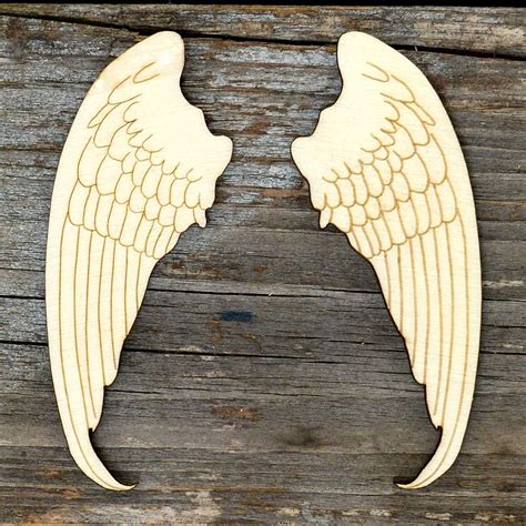10x Wooden Pairs Of Angel Wings Craft Shapes 3mm Plywood Etsy