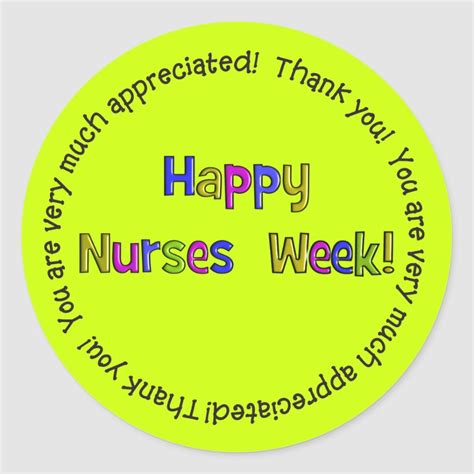 Happy Nurses Week Stickers | Zazzle.com in 2021 | Happy nurses week ...