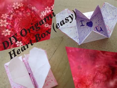 Diy Origami Heart Box Secret Message Easy Origami Easy Diy Origami