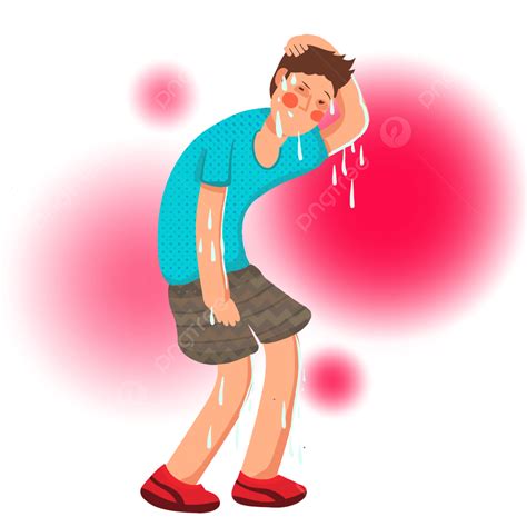 Hot Sweating Clipart Transparent Png Hd Hot Summer Cartoon Characters