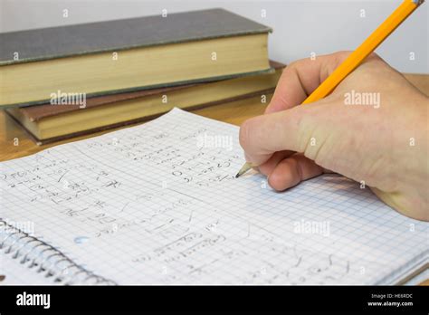 Hand Writing In Messy Math Notebook Stock Photo Alamy