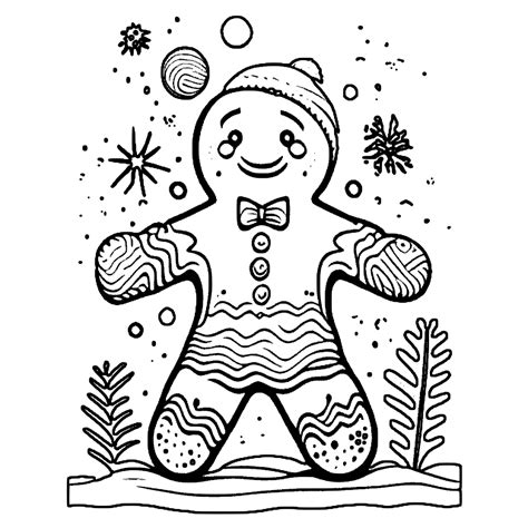 Christmas Gingerbread Man Coloring Page · Creative Fabrica