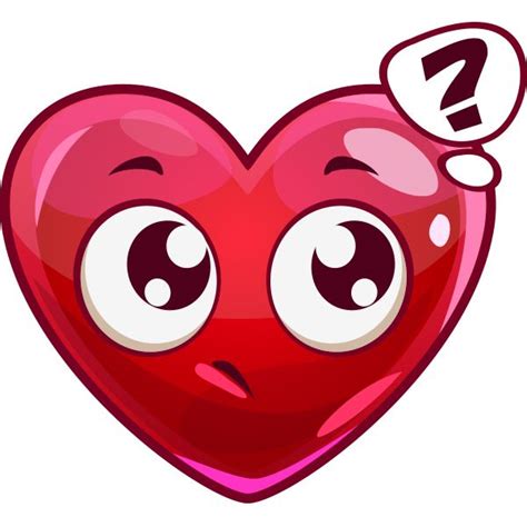 Questioning Heart Funny Emoji Faces Love Smiley Happy Emoticon