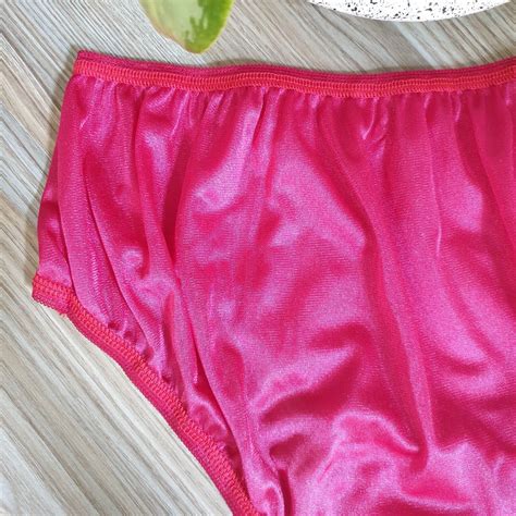 vintage silky nylon panties cherry red bikini soft brief size 7 8 hip 38 42 ebay