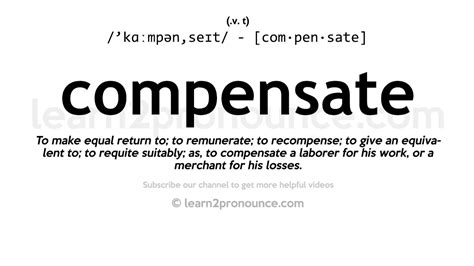 Pronunciation Of Compensate Definition Of Compensate Youtube