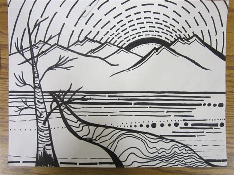 Lesson Plans Continuous Line Landscape