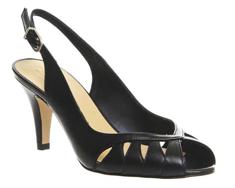 Office Willoughby Peep Toe Slingback Heels In Black Lyst