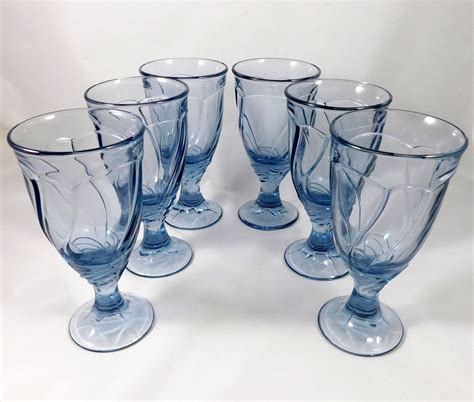 Vintage Noritake Sweet Swirl Blue Stemware Set Of 6 7 3 8 Ice Tea Glasses Ca 1980 In 2020