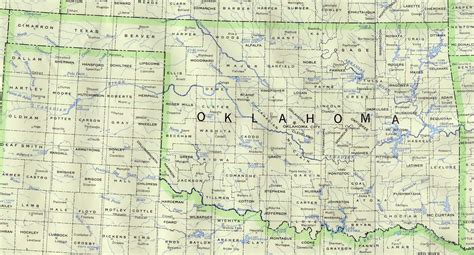 Detailed Map Of Oklahoma State With Relief Vidiani Co