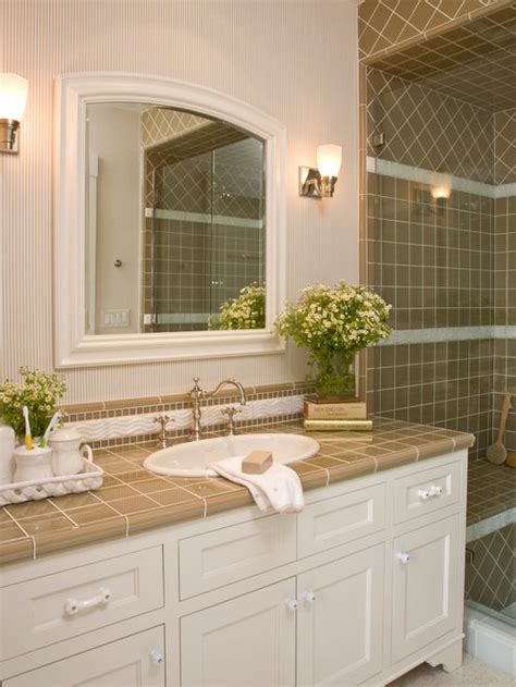 Read about all the bathroom countertop materials that are available and which ones are most widely used. Ceramic Tile Countertop | Houzz
