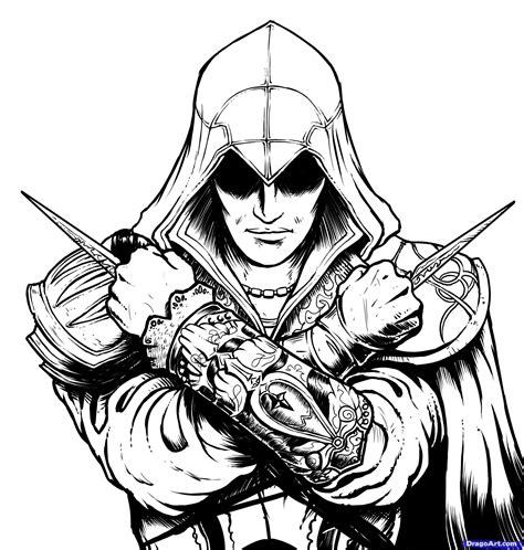 How To Draw Ezio Assassins Creed Ezio Step By Step Video Game