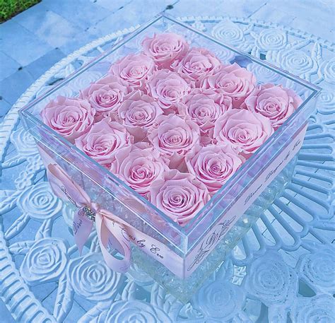 Preserved Roses In Acrylic Box Forever Roses Birthday T Etsy