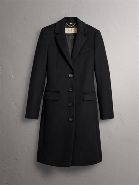 Wool Cashmere Tailored Coat In Black Women Burberry United States