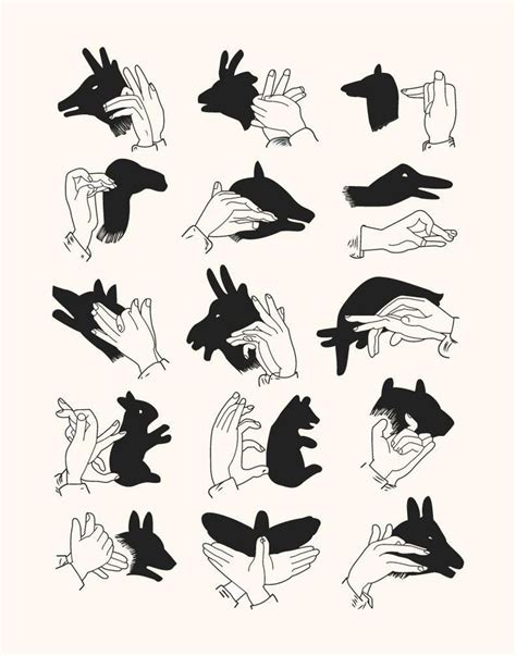 Shadow Puppets Print Hand Shadows Shadow Puppets Shadow Puppets