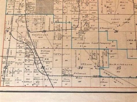 Antique Colored Map Upper Ft Smith District Plan Arkansas 1890cw