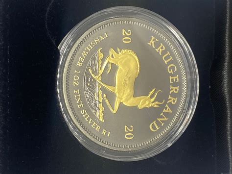 Südafrika 1 Rand 2020 1oz Silver Coin Krugerrand Ruthenium And Gilded