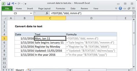 Convert Date To Text Excel Formula Exceljet