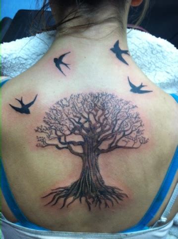What appear to be solid black ink tattoos are usually a combination of black and grey ink — grey being necessary for shadows most, but not all of the time. Justin Graves Tattoo: Custom Black and Gray Tree of Life