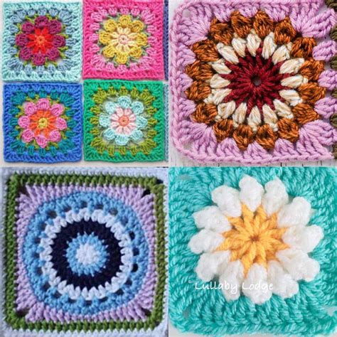 Vintage Granny Square Floral Boho Crochet Afghan Ugel Ep Gob Pe