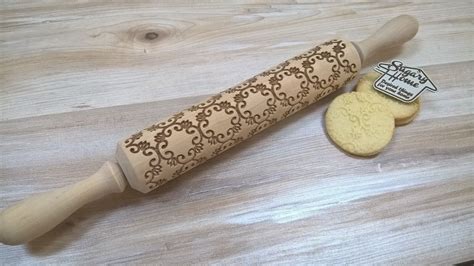 Tracery Wooden Rolling Pin Laser Engraved Pattern Embossing Ebay