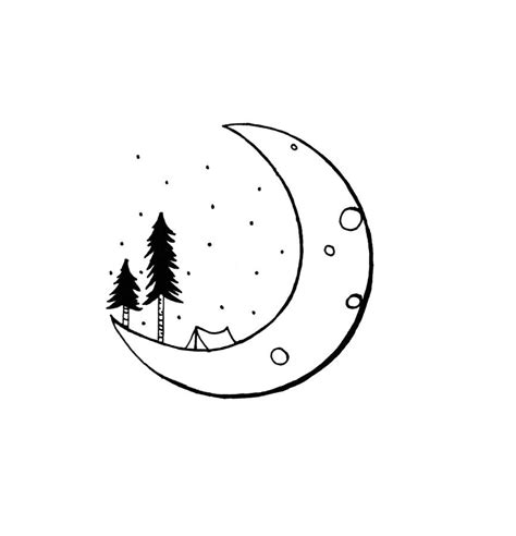 The Best 12 Easy Aesthetic Moon Drawing Greatmediapupil