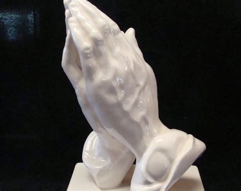 10 Inch Praying Hands Figurine Statue Ceramic All White W Etsy