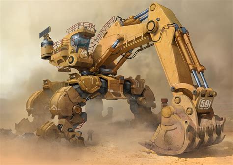 Artstation Excavator Yu Yiming Robot Concept Art Fallout Concept