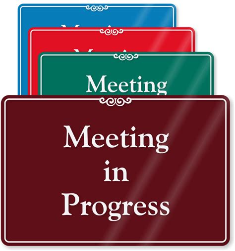 Printable In A Meeting Sign Printable Blank World