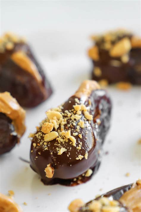 Chocolate Dipped Peanut Butter Stuffed Dates The Produce Moms
