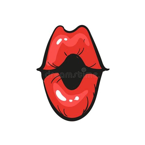 Opened Woman Red Lips Mouth Wow Isolated On White Stock Vector Illustration Of Colorful