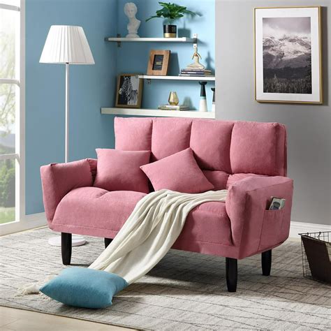 Futon Sofa Bed Convertible Folding Modern Round Arm Tufted Sleeper Sofa