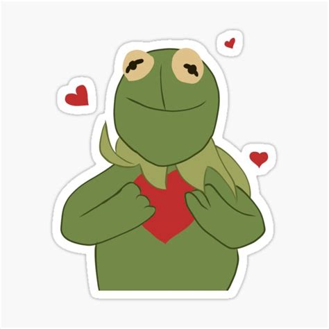 Kermit Heart Memereaction Drawing Sticker For Sale By Doubleback