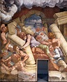 Giulio Romano, Sala dei Giganti, 1532-35. Fresco on the north wall ...