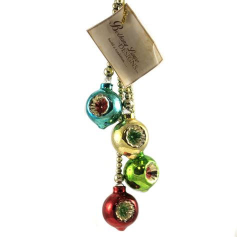 holiday ornament merry and bright dangle glass beaded retro christmas lc8431