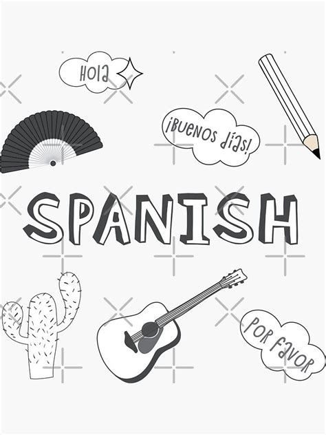 white spanish language school subject sticker pack sticker by the goods school subjects