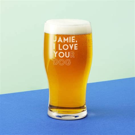 Personalised I Love You Funny Pint Glass By The Glass Yard