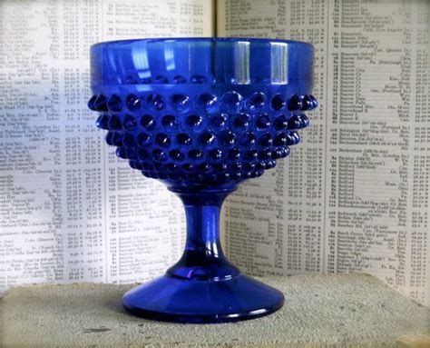 Set Of 2 Vintage Cobalt Blue Hobnail Goblets By Nosamvintage 12 00 Blue Glass Blue