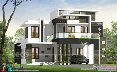 200 Sq M 3 Bhk Modern House Plan Kerala House Design Bungalow House