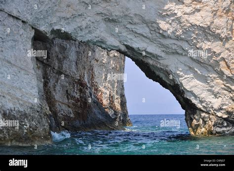 Blue Caves On Zakynthos Island Greece Stock Photo Alamy