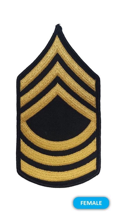 E8 Master Sergeant Gold On Blue Sew On Small Female Insignia Depot