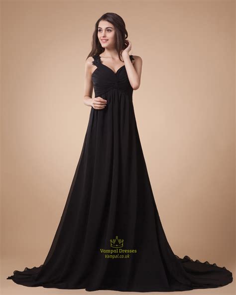 Black Lace Straps Maxi Prom Dresses 2016black Wedding