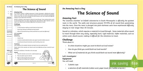 The Science Of Sound Worksheet Worksheet Twinkl