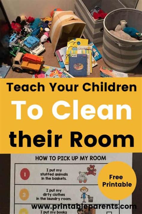 Teach Your Children To Clean Their Room Free Printable Printable
