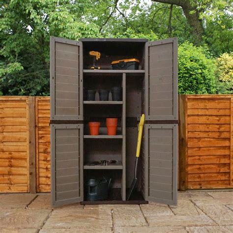 Garden Storage Box 540l Outdoor Waterproof 4 Shelf Plastic
