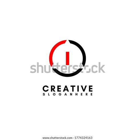 Modern Minimal Black Red Circle Logo Stock Vector Royalty Free