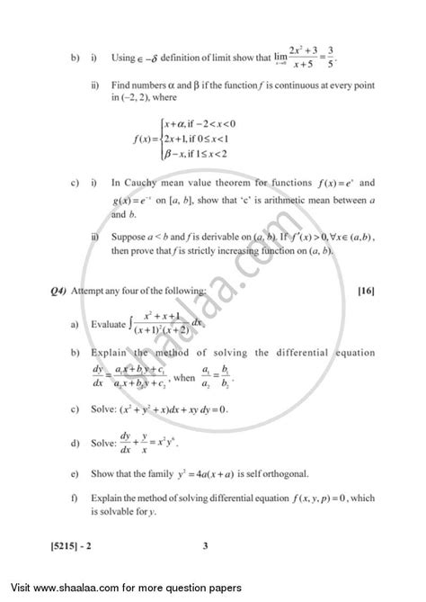 Calculus And Differential Equations B Sc Mathematics Semester