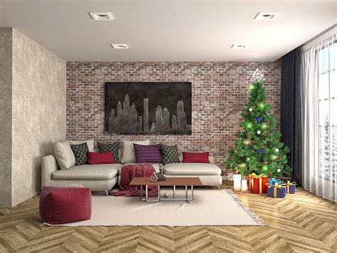 Fondos De Pantalla Año Nuevo Diseño Interior Sofá Árbol De Navidad