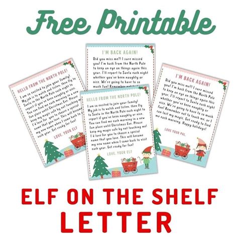 Elf On The Shelf Letter 4 Free Printables Elf On Shelf Letter Elf