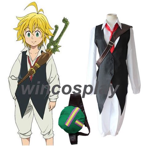 The Seven Deadly Sins Meliodas Suit Cosplay Costume With Bag