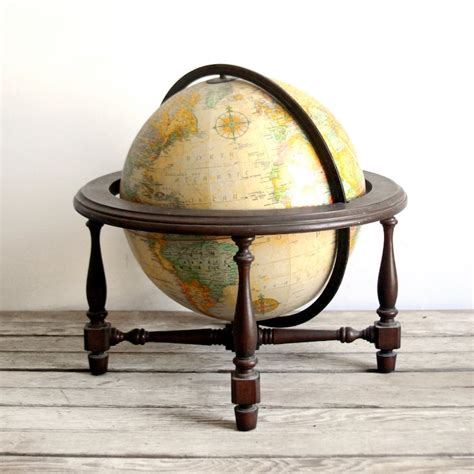 Vintage Replogle World Classic Series Globe On Wooden Stand Etsy